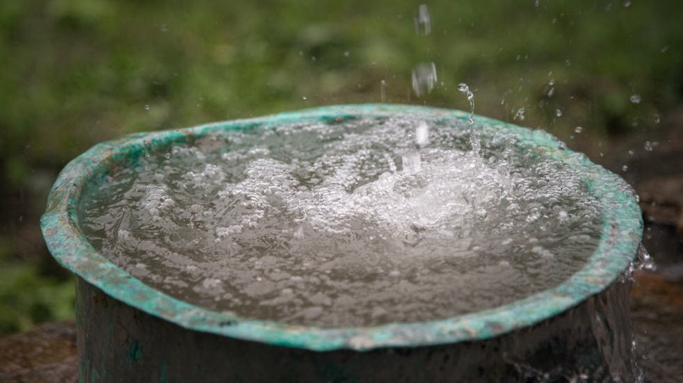 Water butt raining